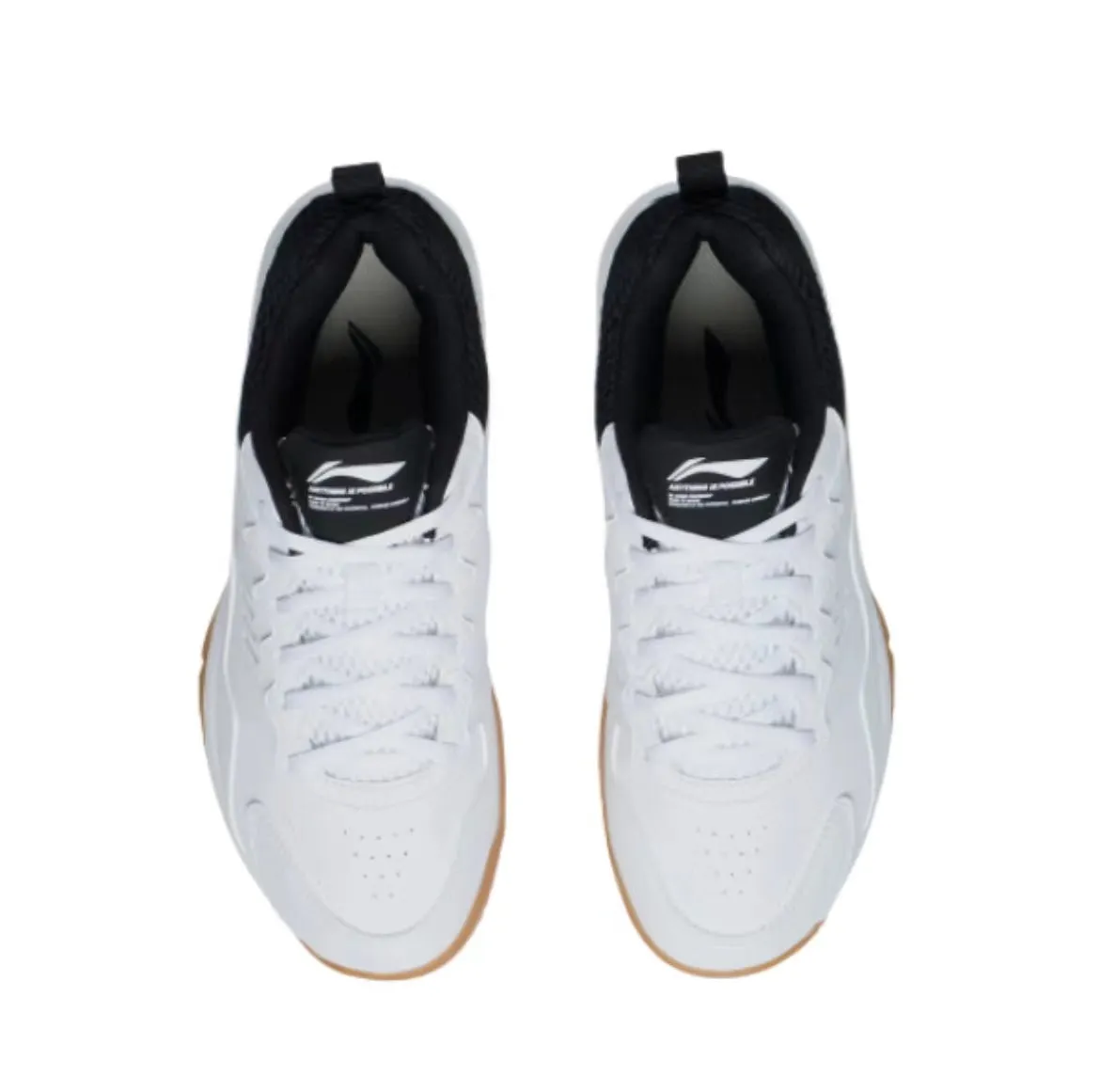 Durable Gear Reinforced heel Li-Ning Almighty King 2 1V1 Badminton Shoes - White/Black
