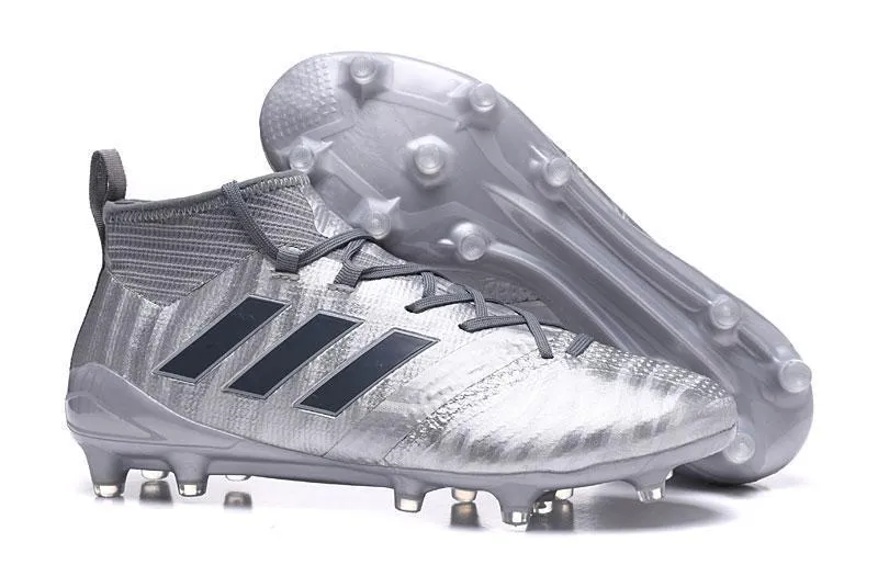 Athlete Mindset Speed Flow Adidas ACE 17.1 Magnetic Control FG Soccer Cleats Silver Metallic