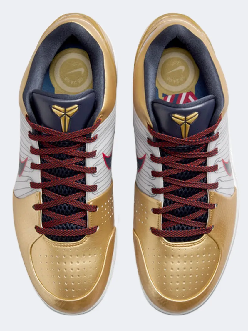 Quick Step Shine Bright Nike Kobe Iv Protro Men Basketball Shoes Metallic Gold/White