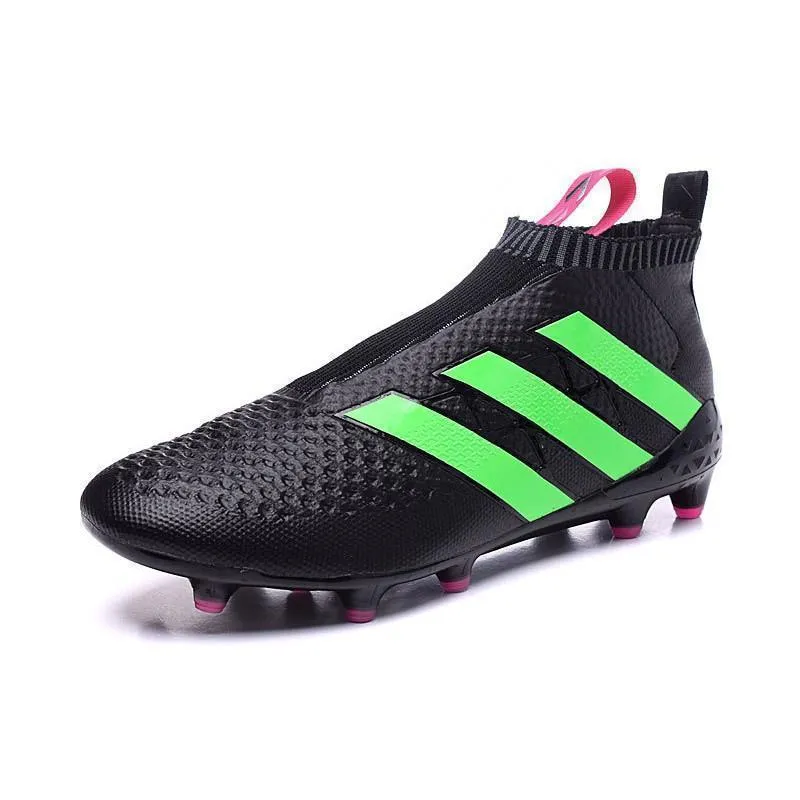 Clean Touch Foot Performance Adidas Ace 16  Purecontrol FG Core Soccer Cleats Black Pink Solar Green