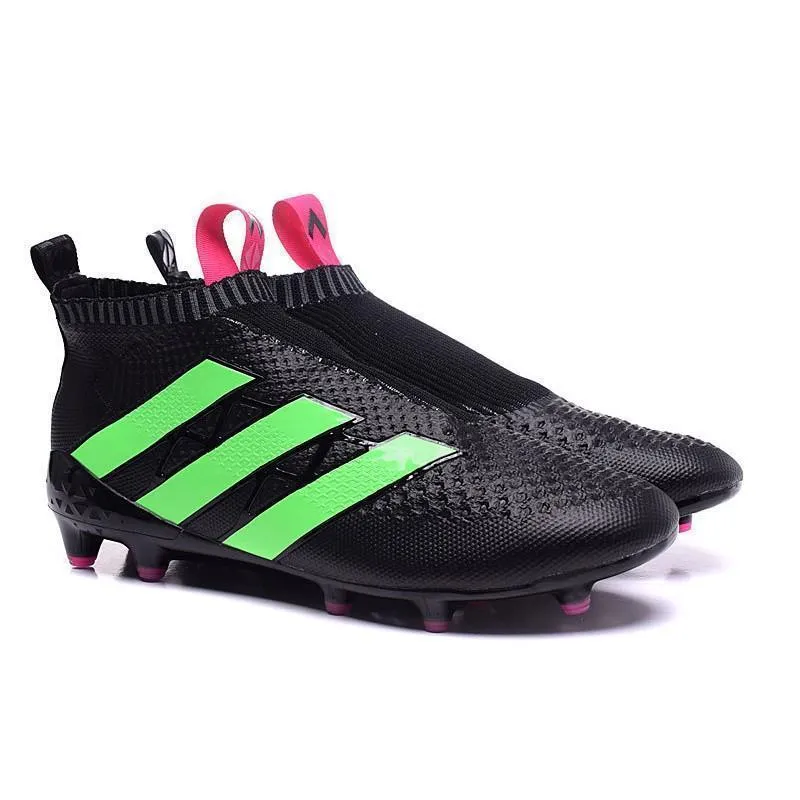 Optimal Control Adidas Ace 16  Purecontrol FG Core Soccer Cleats Black Pink Solar Green