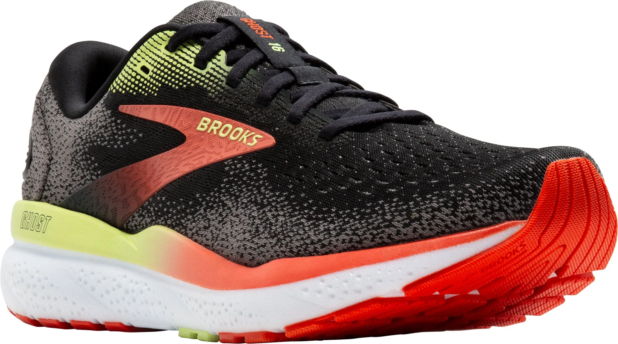 logo - rhinestoned shoes Dry Surface Running Brooks Ghost 16 Mens Running Shoes - Black