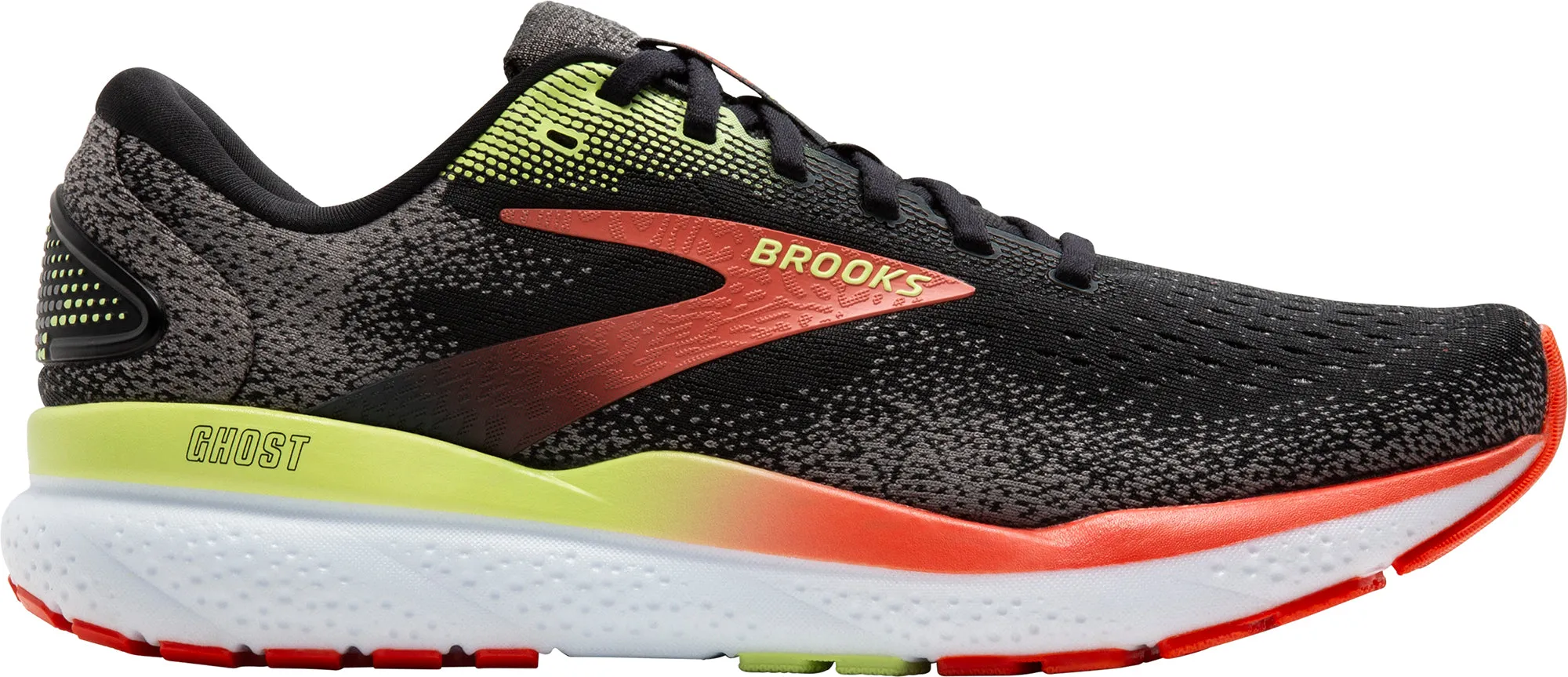 Soft midsole Grass Brooks Ghost 16 Mens Running Shoes - Black