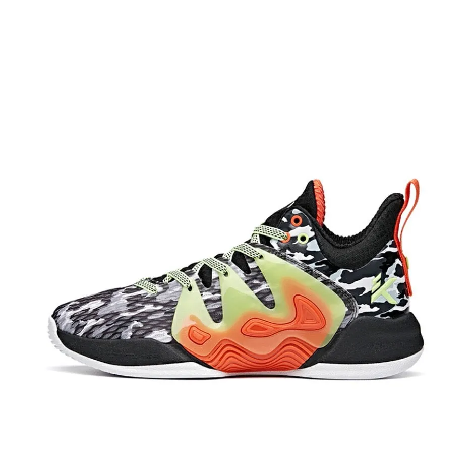 Impact Resistant Dual Density Cushioning Anta Men's KT "The Mountain 1.0" Low Actual Basketball Shoes - Black/Gray