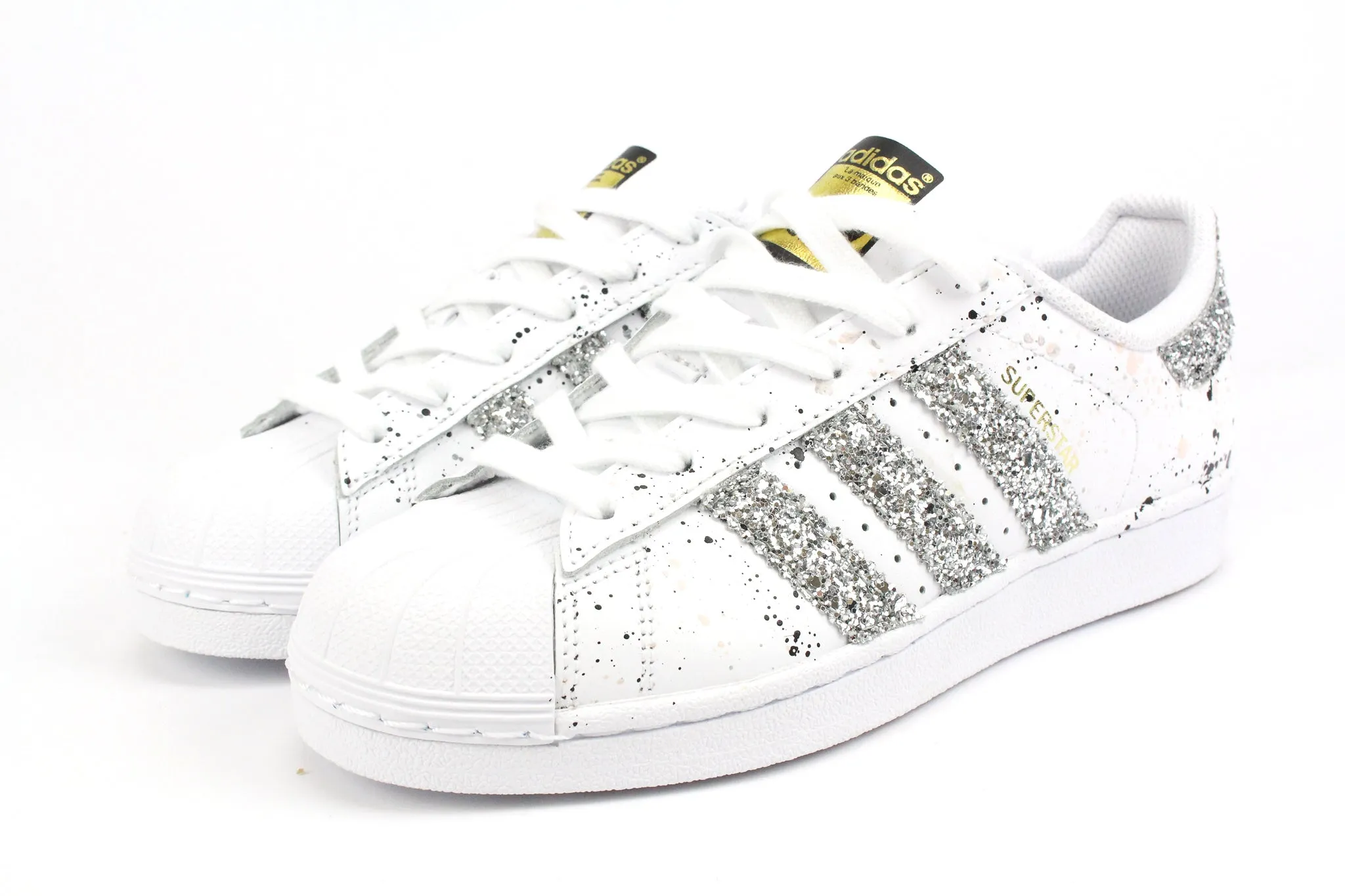 Adidas Superstar Silver Glitter & Vernice Go Light