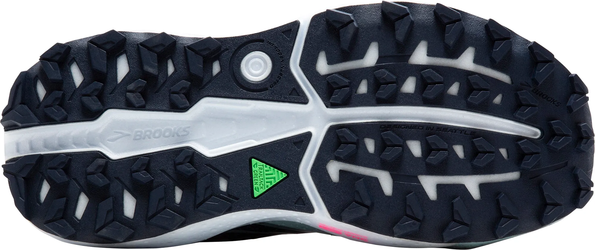 Brooks Caldera 7 Womens Trail Running Shoes - Navy Propulsion plate