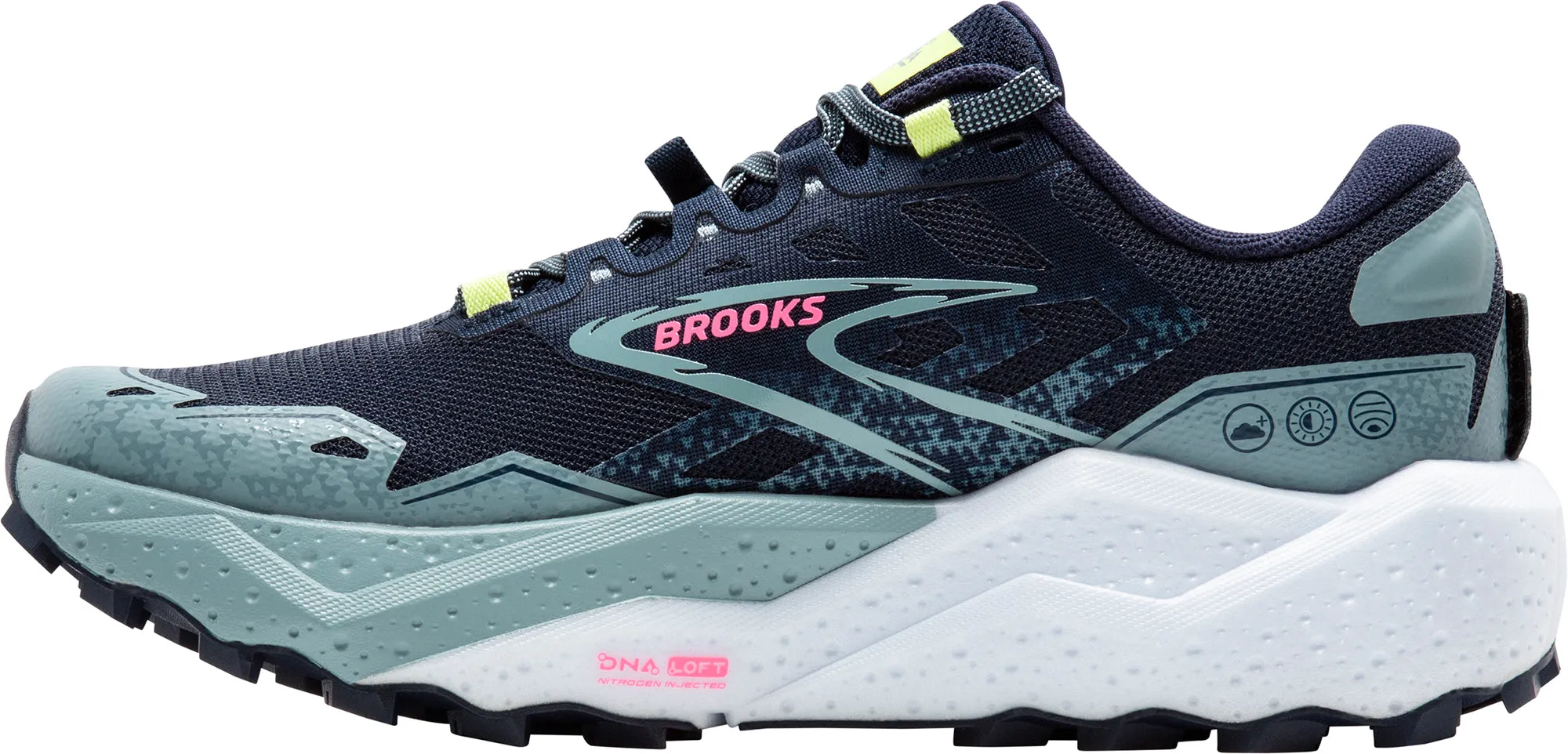 adjustable running wear Brooks Caldera 7 Womens Trail Running Shoes - Navy