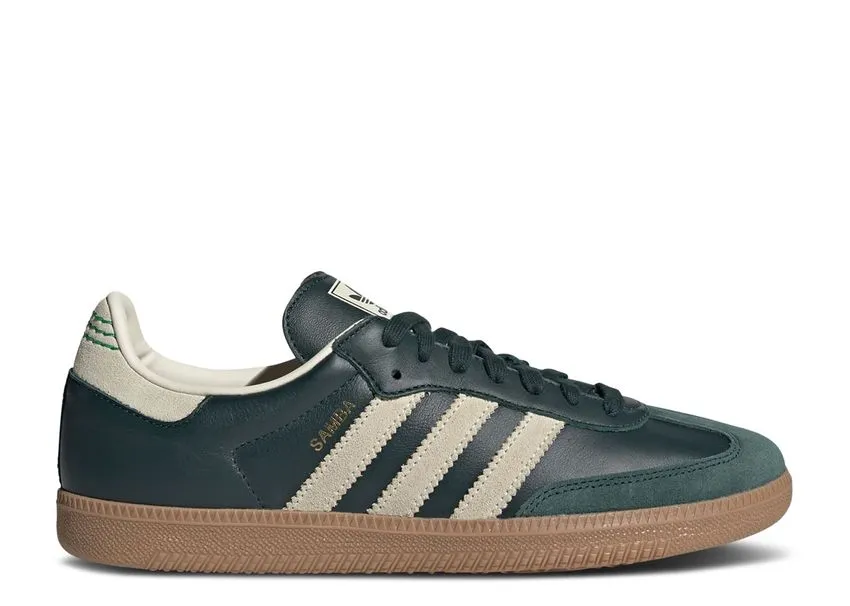 boho vibe Grip Step Adidas Samba OG Shadow Green Cream White Gold Metallic