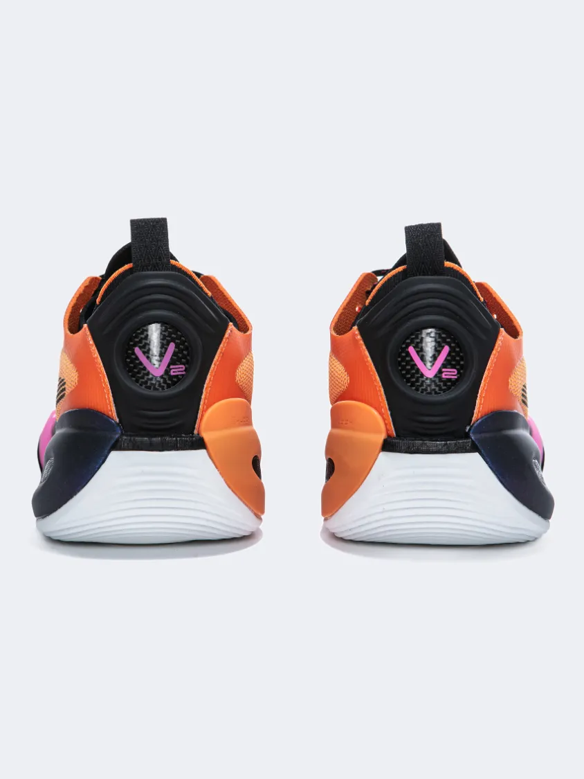 Slip Resistant Modern Commuters Night Glow Erke Men Basketball Shoes Orange/Pink
