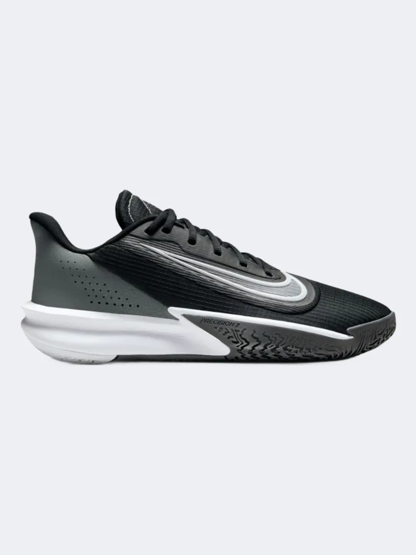 Nike Precision VII Men Basketball Shoes Black/Grey/White Airflow channels Play Hard