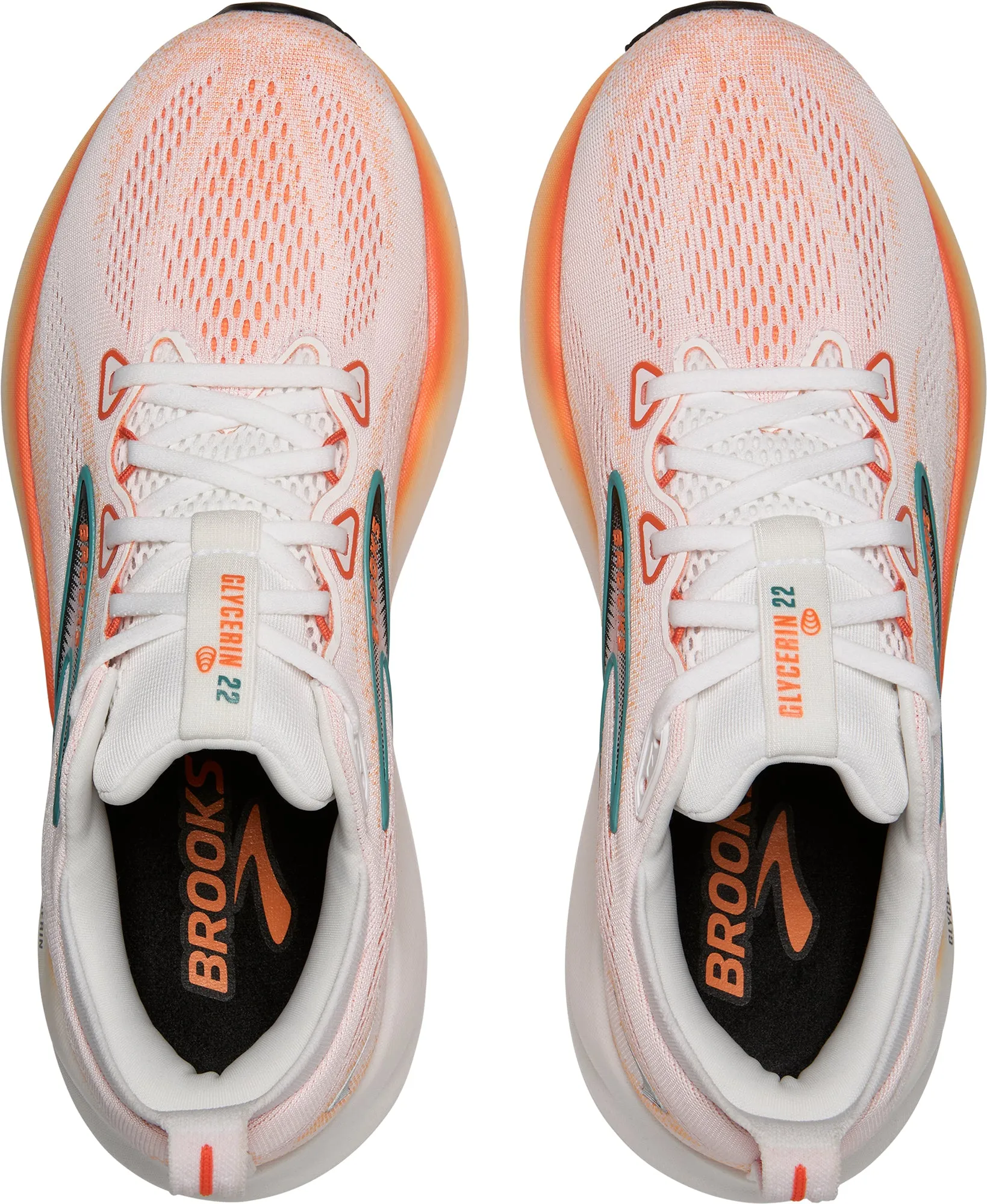 Brooks Glycerin 22 Mens Running Shoes - White lightweight foam running in a trail race shoes