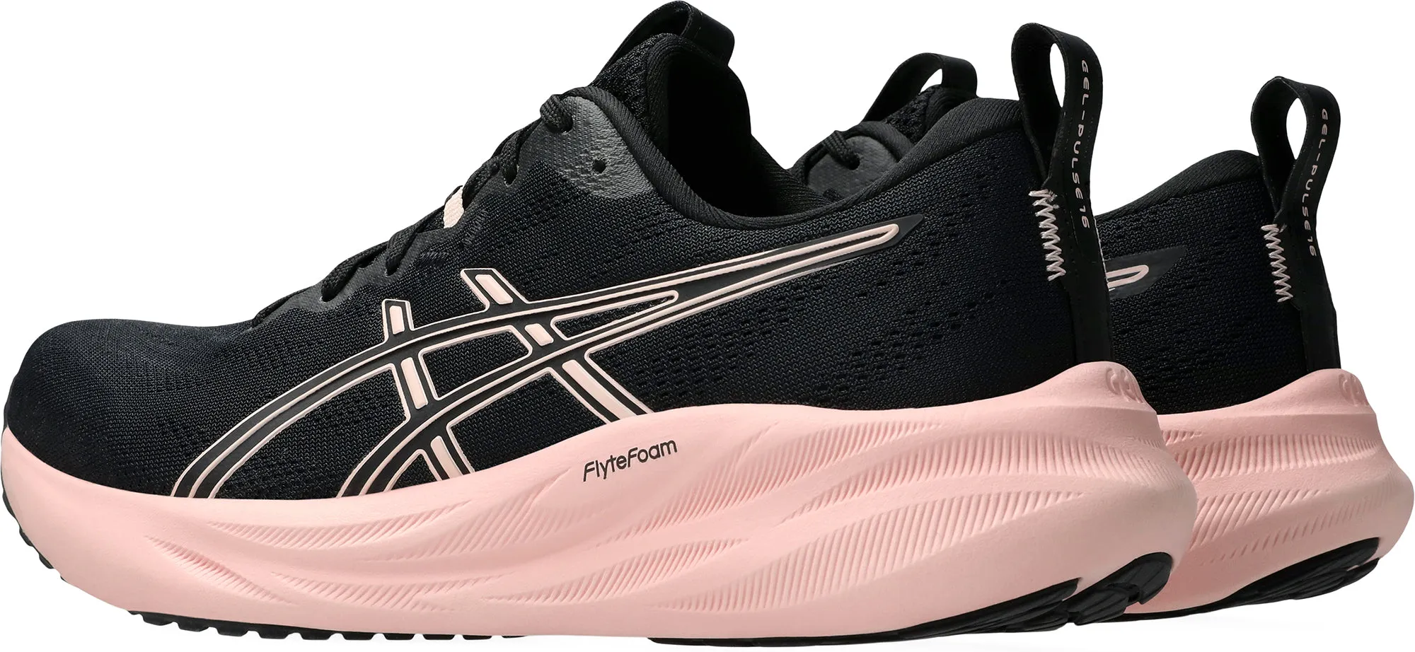Asics Gel Pulse 16 Womens Running Shoes - Black slip - on - design shoes