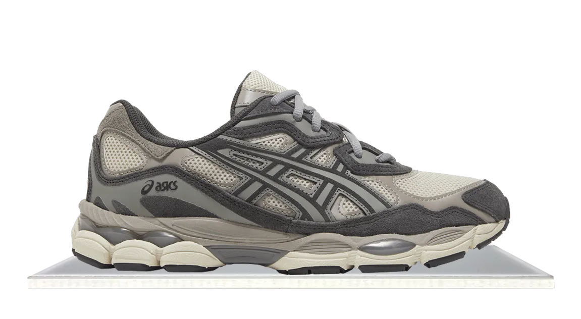 ASICS Gel-NYC Oatmeal Obsidian Grey Abrasion Resistant Panels moisture - wicking footwear