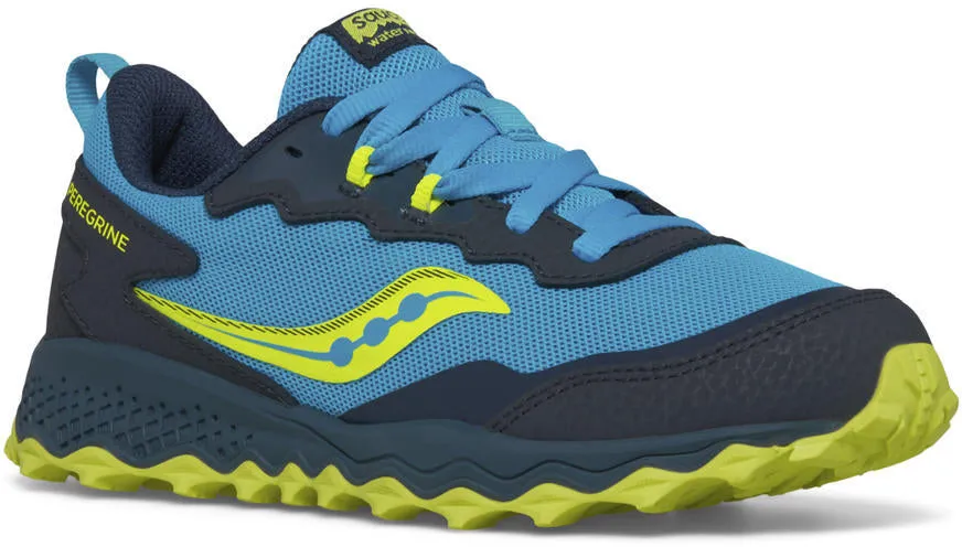 Reinforced Heel Clip Saucony Peregrine KDZ Junior Trail Running Shoes - Blue