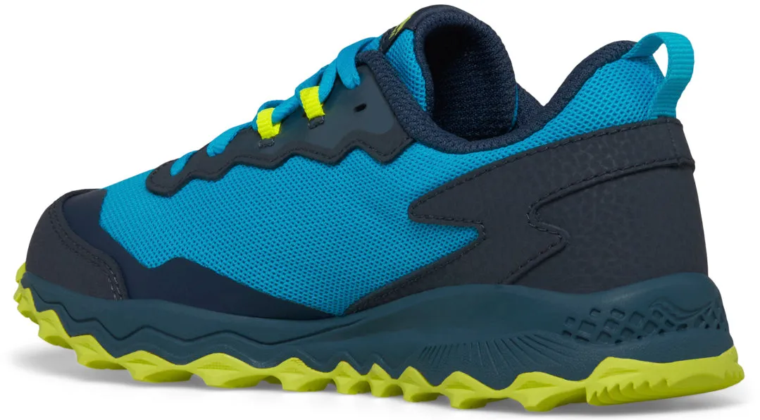 waterproof running gear Saucony Peregrine KDZ Junior Trail Running Shoes - Blue