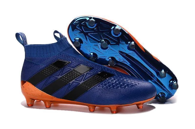 Adidas ACE 16  Purecontrol FG/AG Soccer Cleats Dark Blue Orange Black Surface Adapt