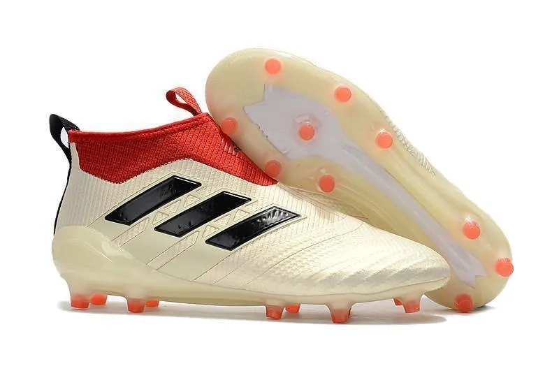Control Focus Adidas Ace 17  Purecontrol FG Champagne Soccer Cleats White Red Black