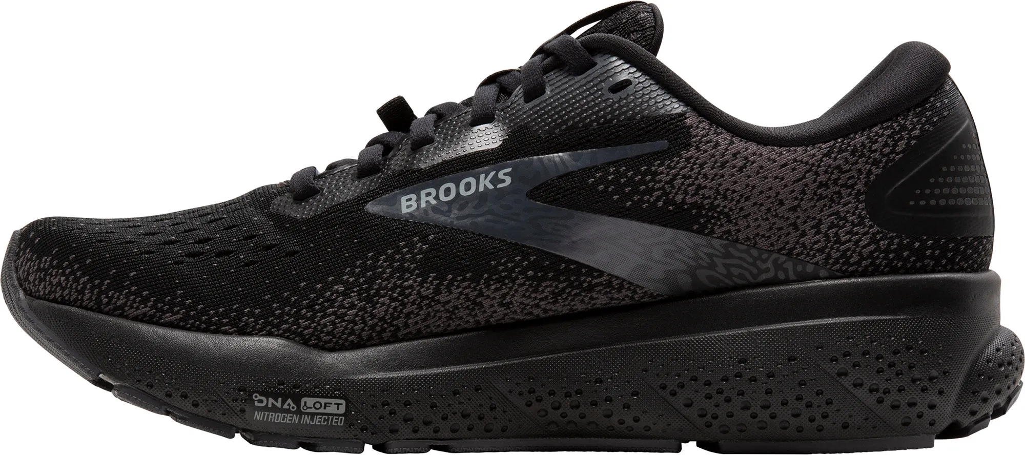 Heat Sealed Seam Technology Brooks Ghost 16 GORE-TEX Mens Running Shoes - Black