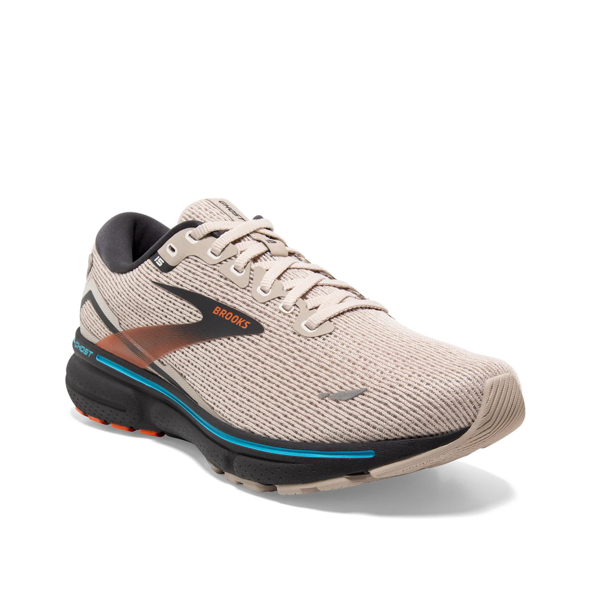 Men's Ghost 15 running on a treadmill at home shoes Hyperbolic Lacing Configuration