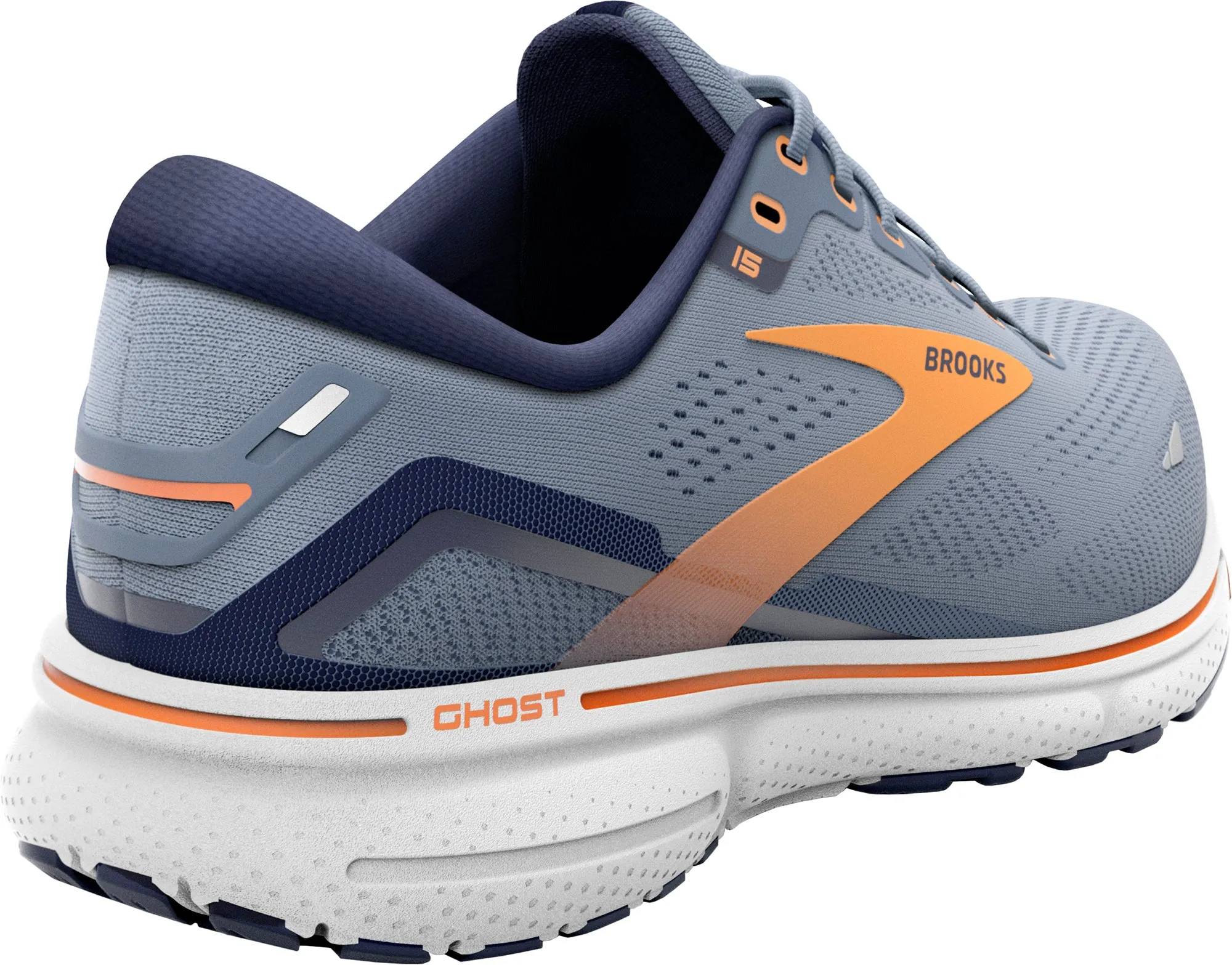 running gait Superior Comfort Brooks Ghost 15 Mens Running Shoes - Grey