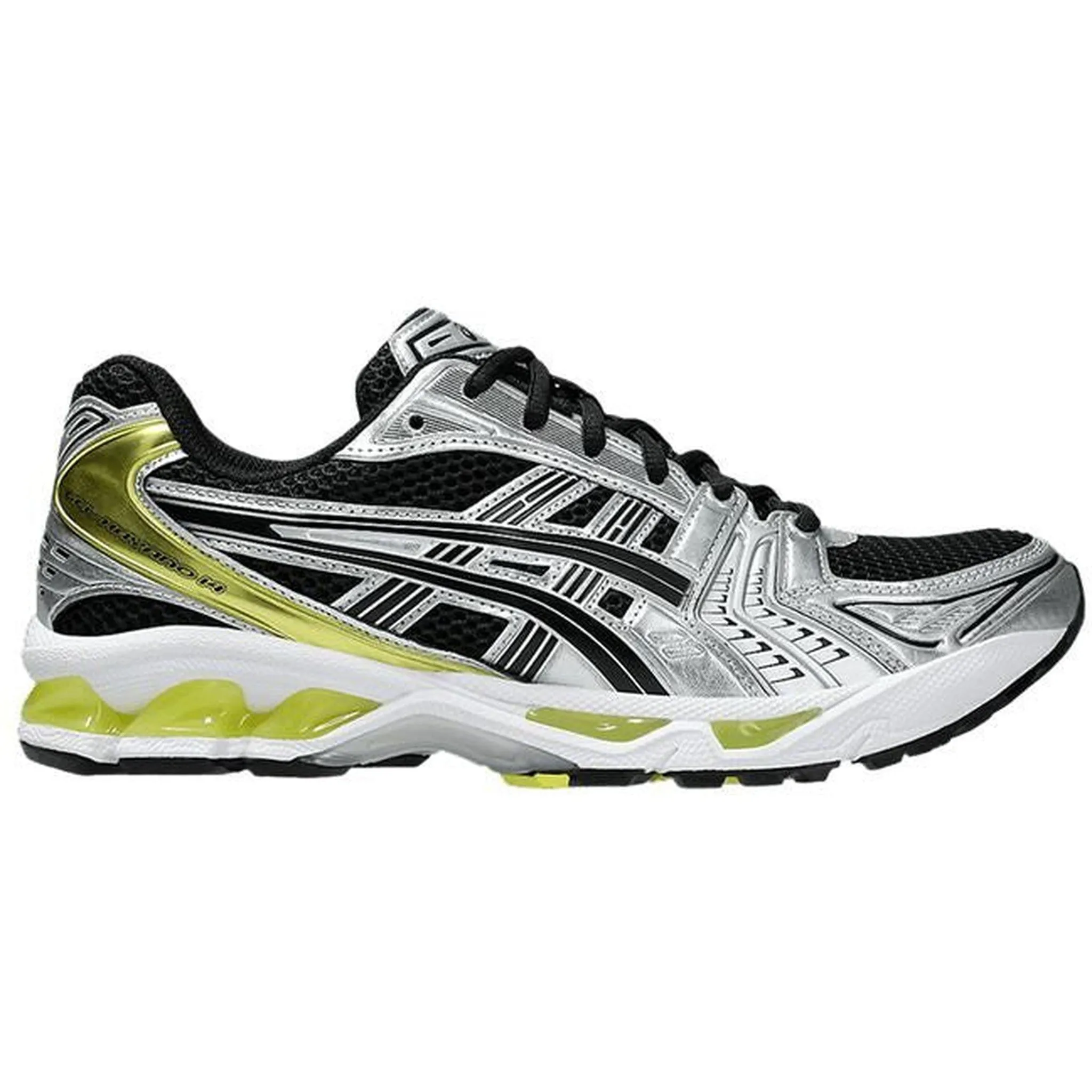 running on uneven ground dance - themed running wear ASICS Gel-Kayano 14 Black Lemon Spark