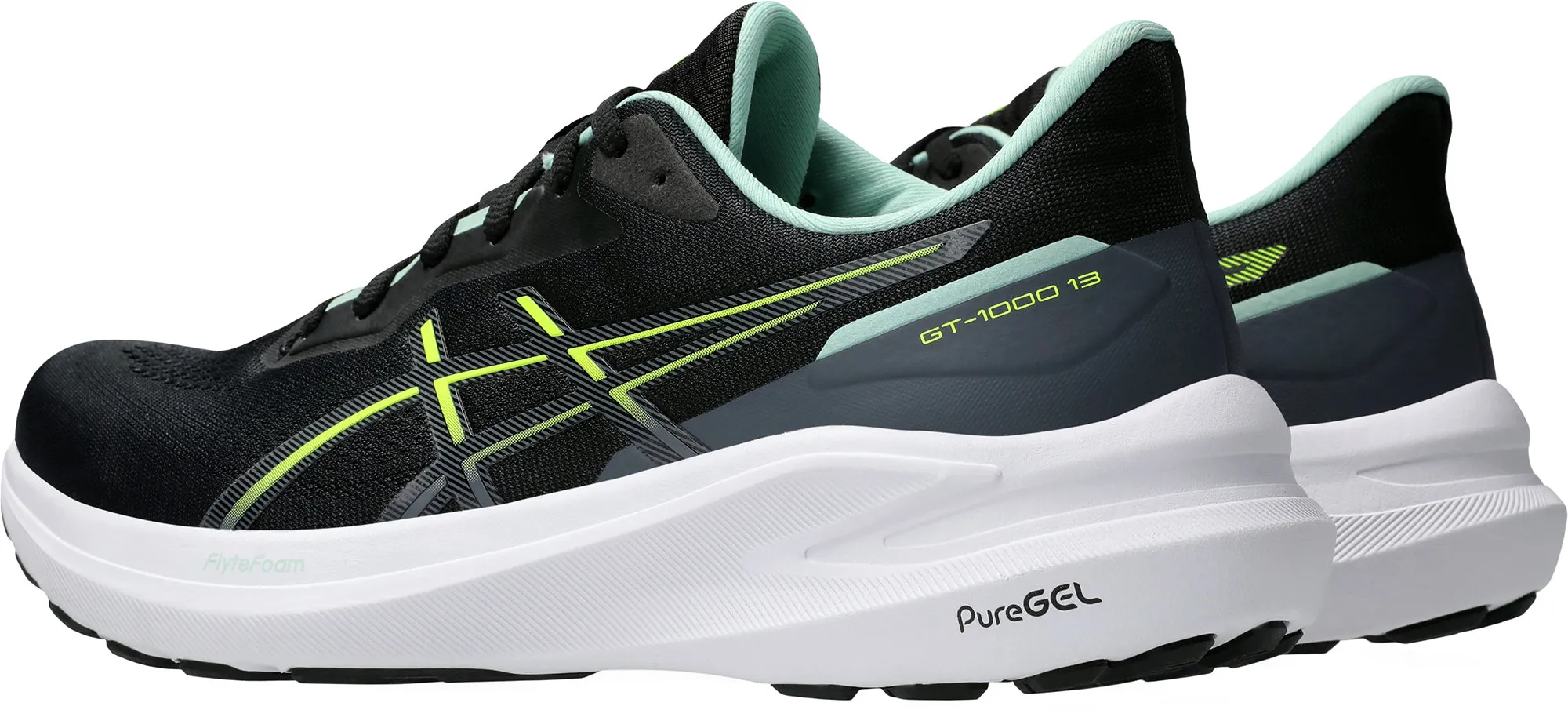 Running Mechanics anatomical design Asics GT 1000 13 Mens Running Shoes - Black