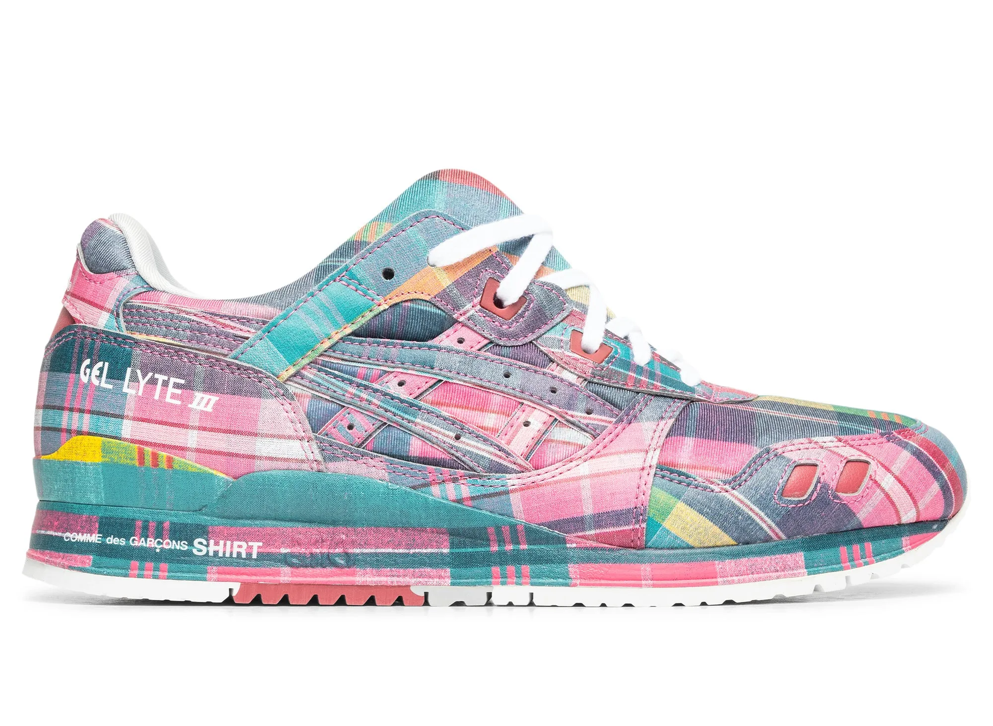 Comme des Gar?ons SHIRT x ASICS Gel Lyte III in Pink Plaid promotion - themed running wear circuit - training running shoes