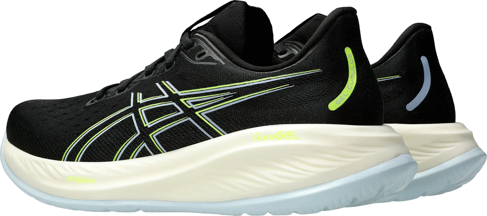 flexible - sole shoes pre - molded - fit shoes Asics Cumulus 26 Mens Running Shoes - Black