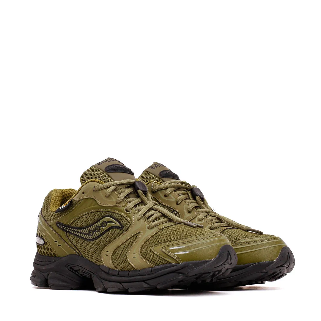 running on gravel shoes Stable Heel Cup Saucony Men ProGrid Triumph 4 Gorpcore Avocado Cordura S70758-3