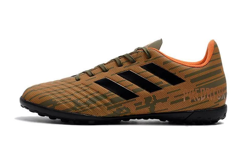 Soft ground Foot Adaptability New Adidas Predator TF Soccer Cleats Shoes Orange Black