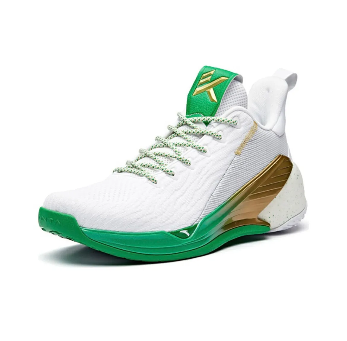 Anta Men's Klay Thompson Kt4 White/Green Basketball Shoes Easy Slip On