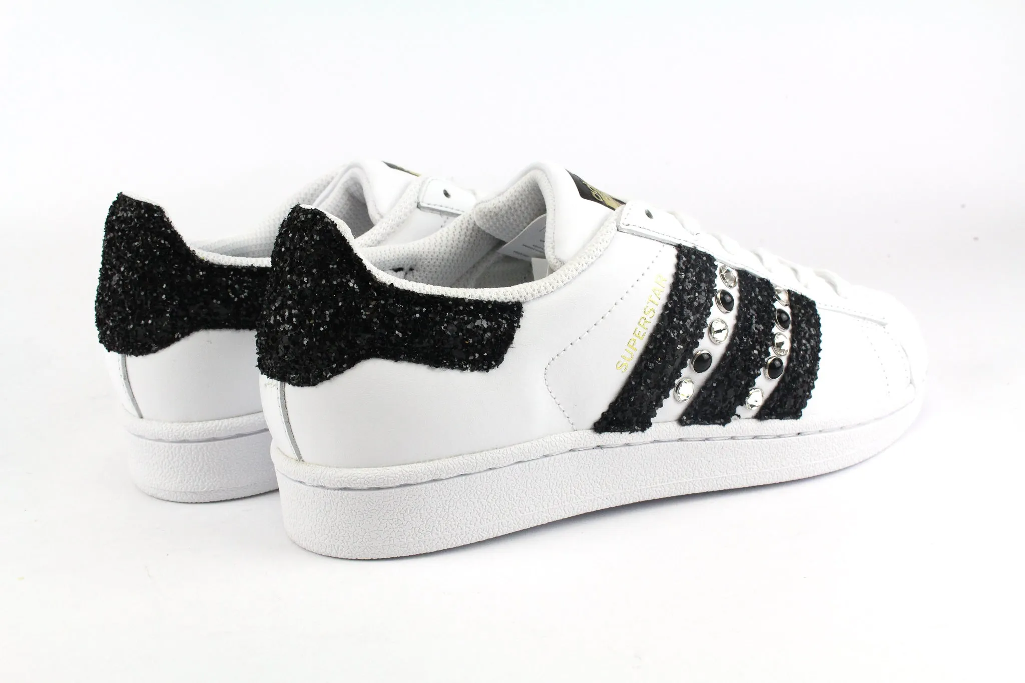 Adidas Superstar Black Glitter & Strass Dad Style