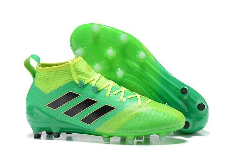 Weight Balance Push Off Adidas ACE 17.1 Primeknit FG Soccer Cleats Solar Core Green Black