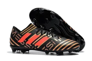 Indoor Game New Adidas Nemeziz Messi FG Soccer Cleats Shoes Black Gold Orange