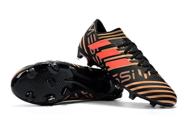 Weight Balance New Adidas Nemeziz Messi FG Soccer Cleats Shoes Black Gold Orange