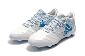 New Adidas X Series Leather FG Soccer Cleats Shoes White Blue Flex Cushion