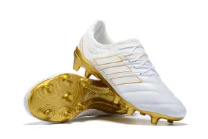 New Adidas Copa 19   FG Exhibit Soccer Cleats Shoes White Gold Roll Barrier Speed Design