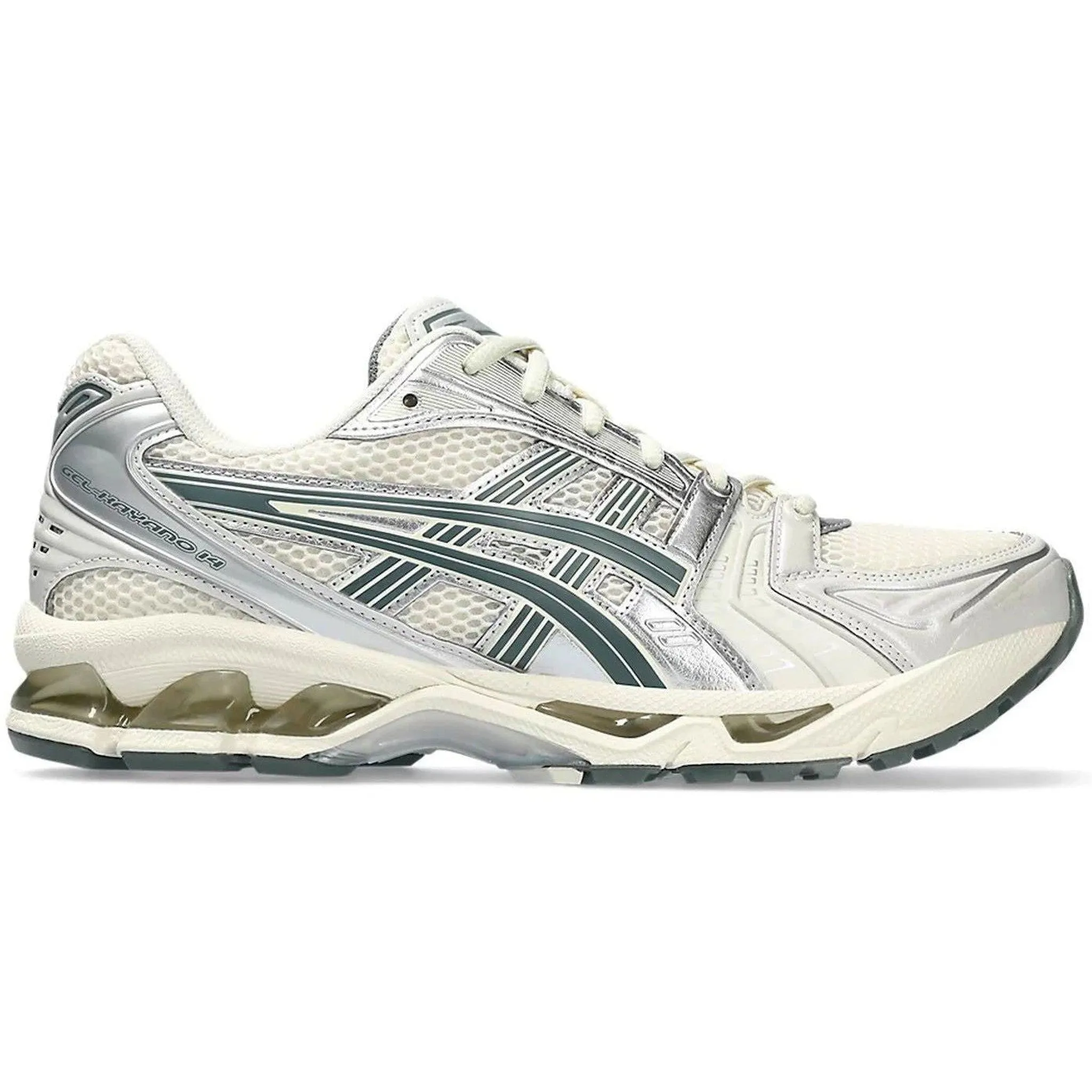 Multi Directional patent leather shoes ASICS Gel-Kayano 14 Birch Dark Pewter