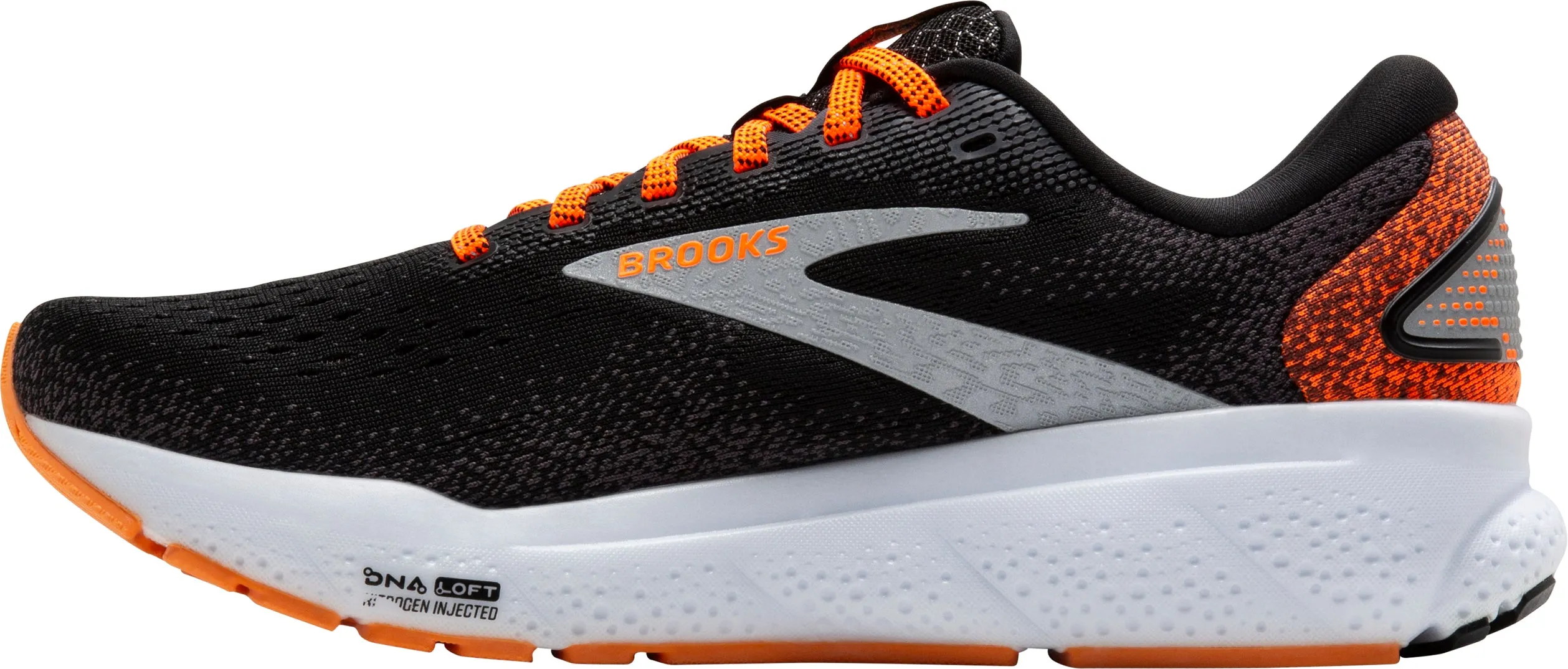 running in a volleyball court area shoes Stormy Weather Running Brooks Ghost 16 Mens Running Shoes - Black