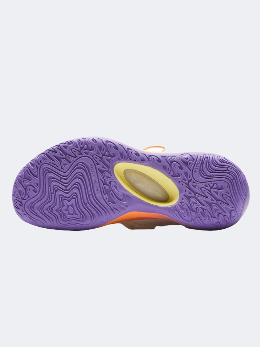 Anta Splash 6 Men Basketball Shoes Beige/Orange Memory Foam Standing All Orthotic Ready Footbed