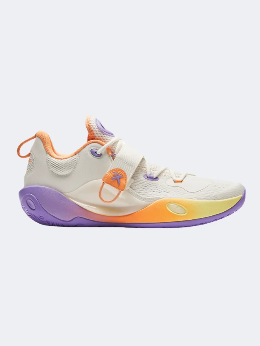 Slim Line Breathable Lining Anta Splash 6 Men Basketball Shoes Beige/Orange