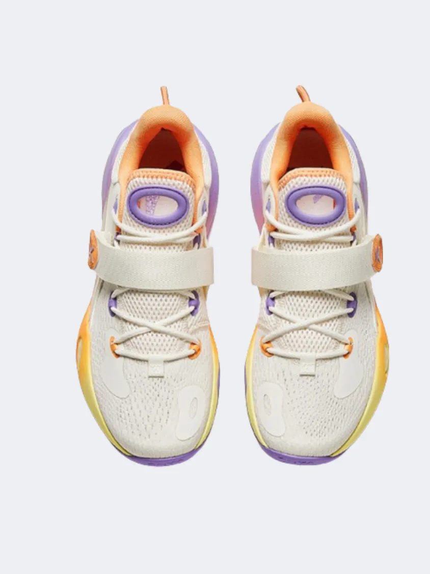 Dual Density Foam Layers Anta Splash 6 Men Basketball Shoes Beige/Orange