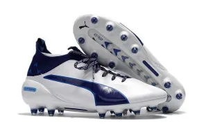 Pivot Motion PUMA evoTOUCH Pro FG Soccer Cleats White Deep Blue