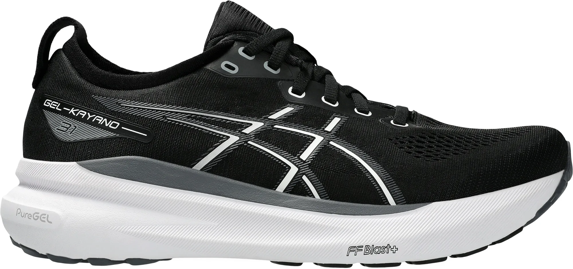 Reinforced Stitching shock - absorbing comfort Asics Gel Kayano 31 WIDE FIT (2E) Mens Running Shoes - Black