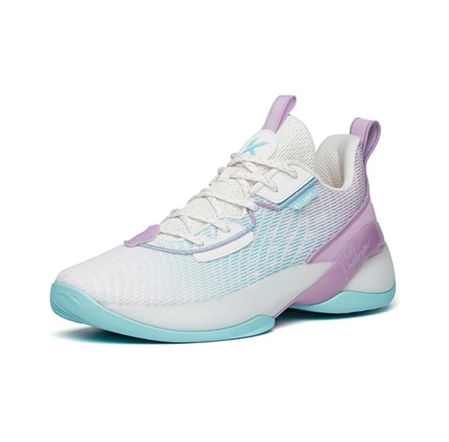 Anta Klay Thompson Light Cavalry 7 - White/Blue/Purple Streamlined Perforated Inner Lining