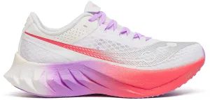 Saucony Endorphin Pro 4 Womens Running Shoes - White lightweight breathable shoes Flex Grip