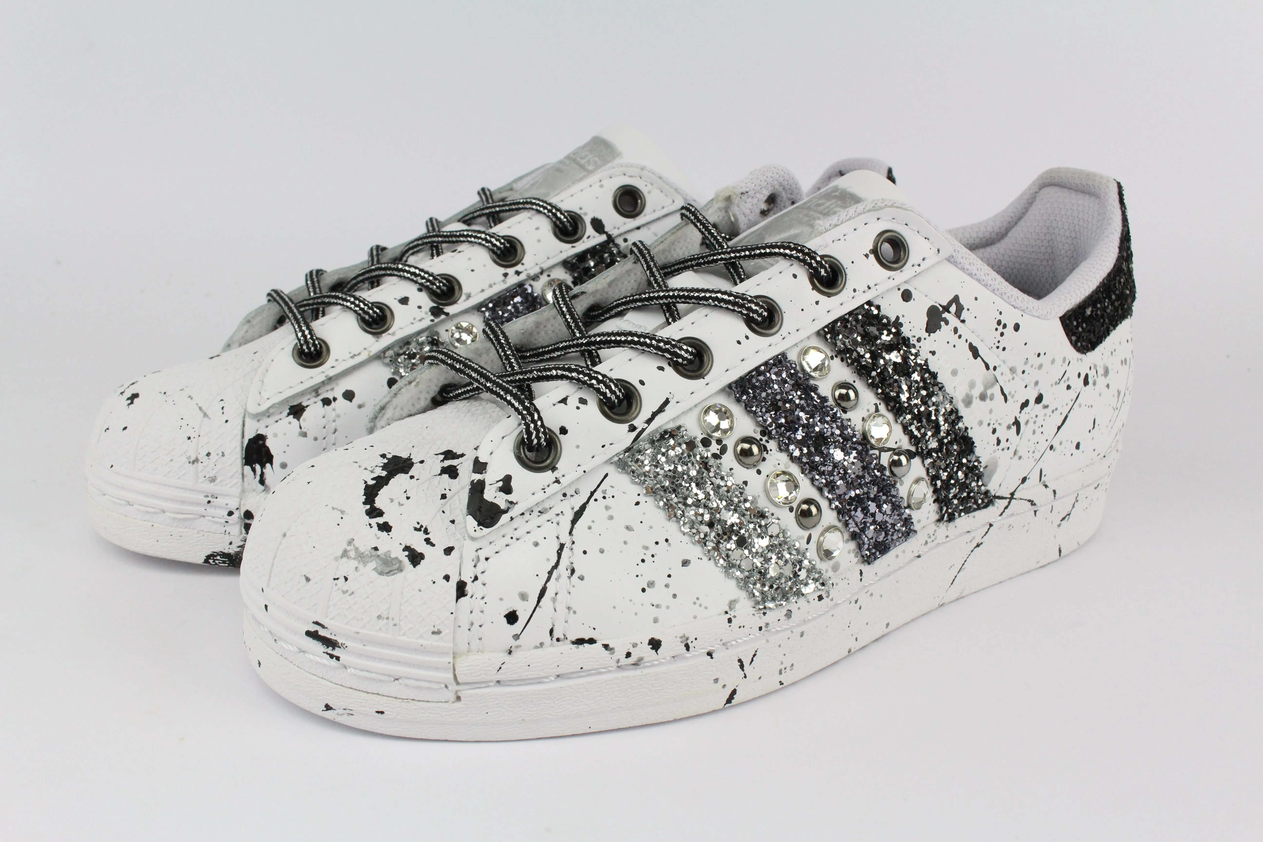 Adidas Superstar Glitter Borchie Strass & Vernice Boat shoes