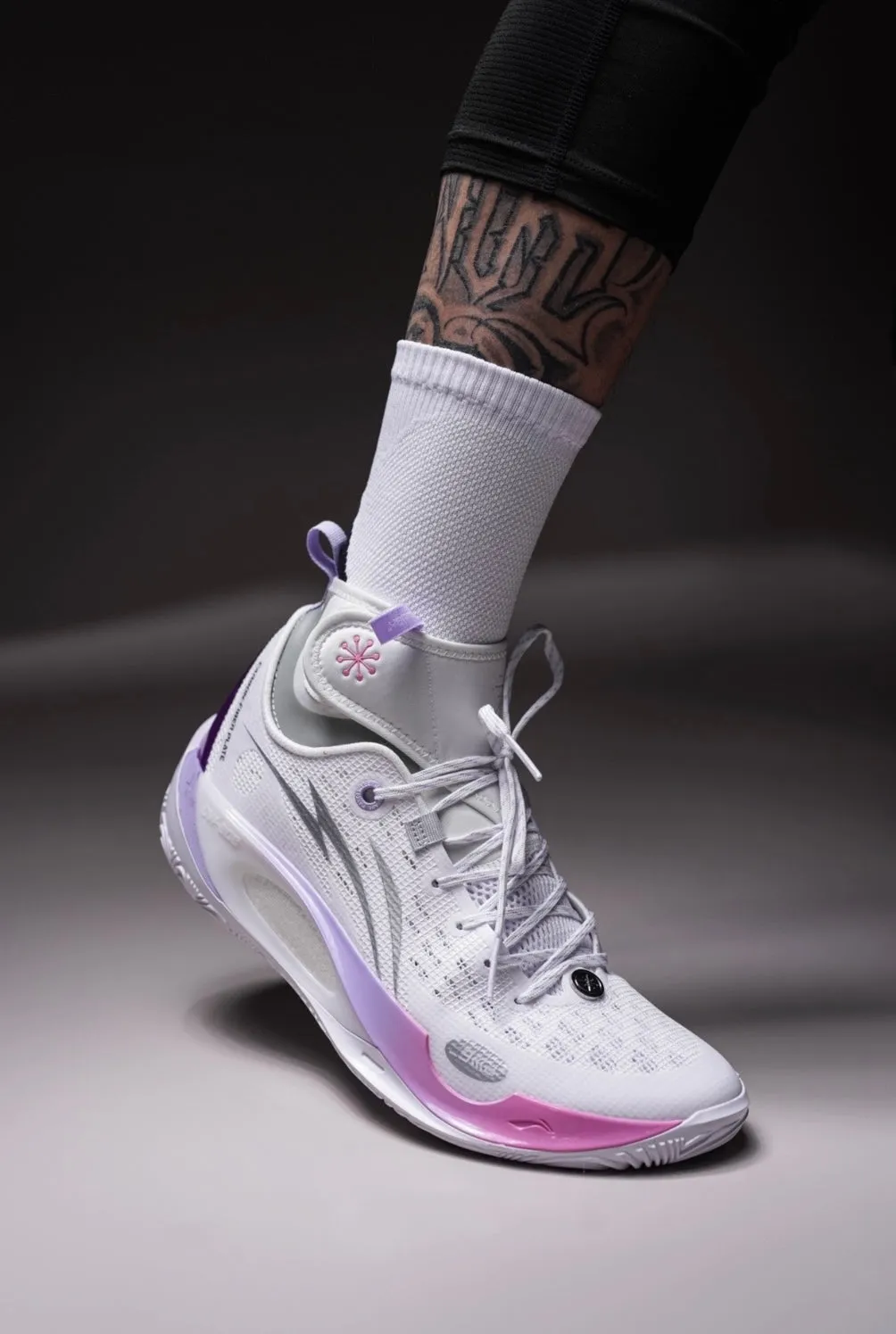 Quick Dry Interior lightweight foam Li-Ning Wade 808 V2 Ultra Mid - White/Purple