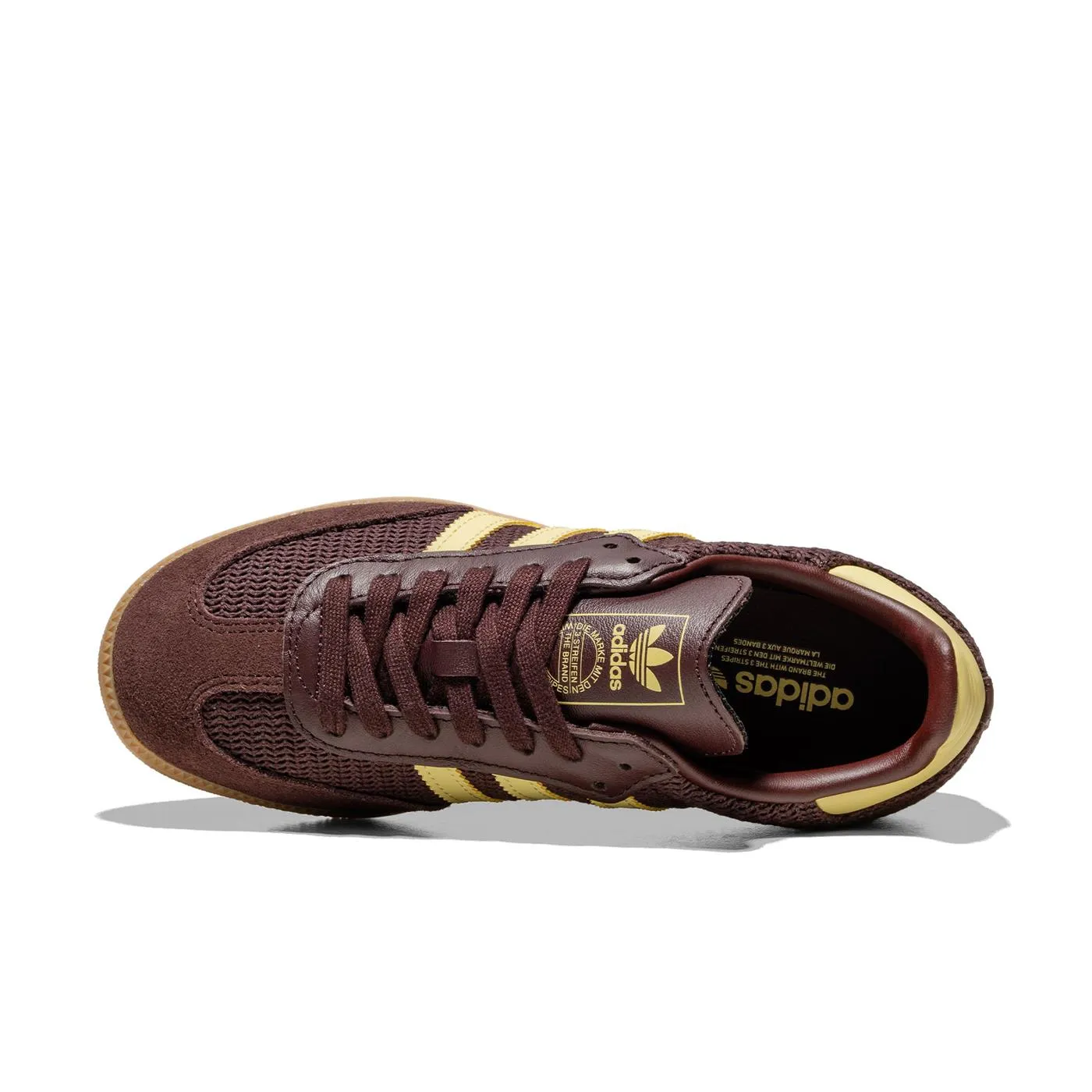 Adidas Originals Samba OG W Shadow Brown/Powder Yellow/Gum Neutral Colors Closed Toe