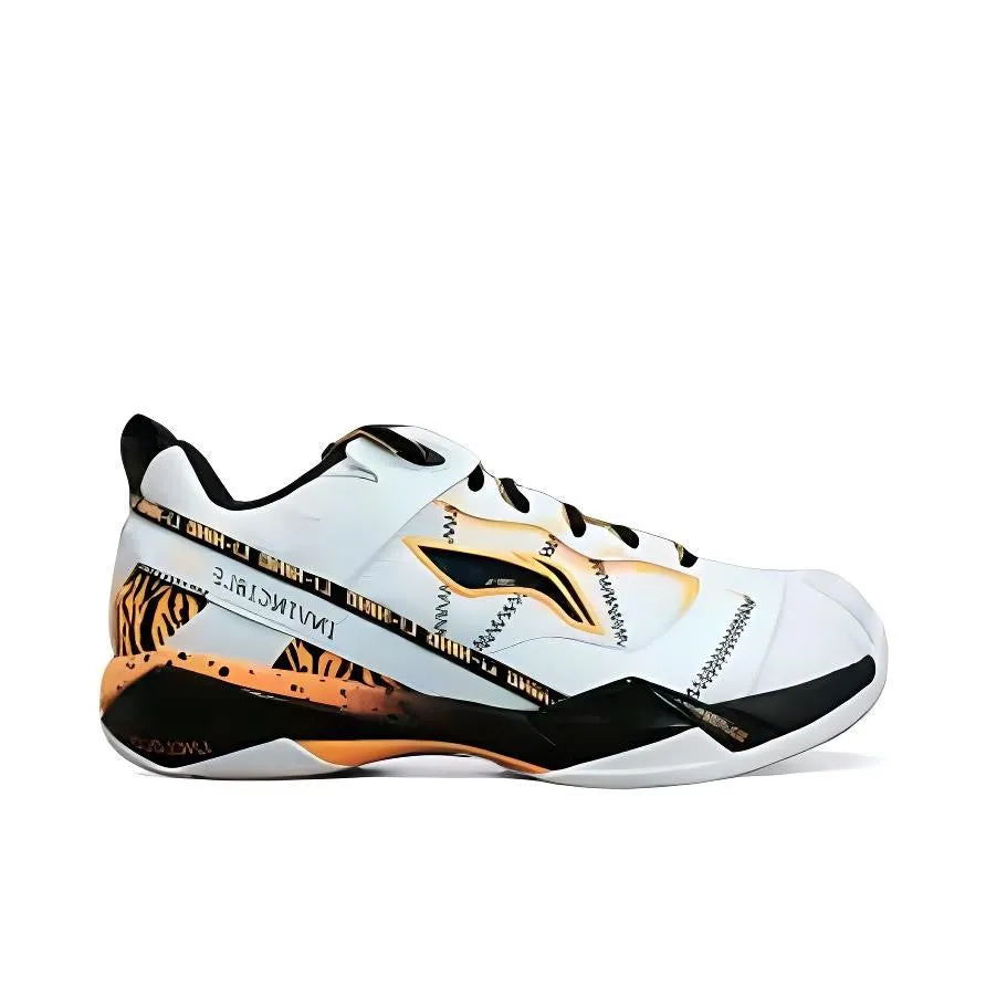 ??Shi Yu Qi??Li-Ning Invincible Ace Badminton Shoes - White/Orange/Black Ultra Responsive Foam Power Cushioning